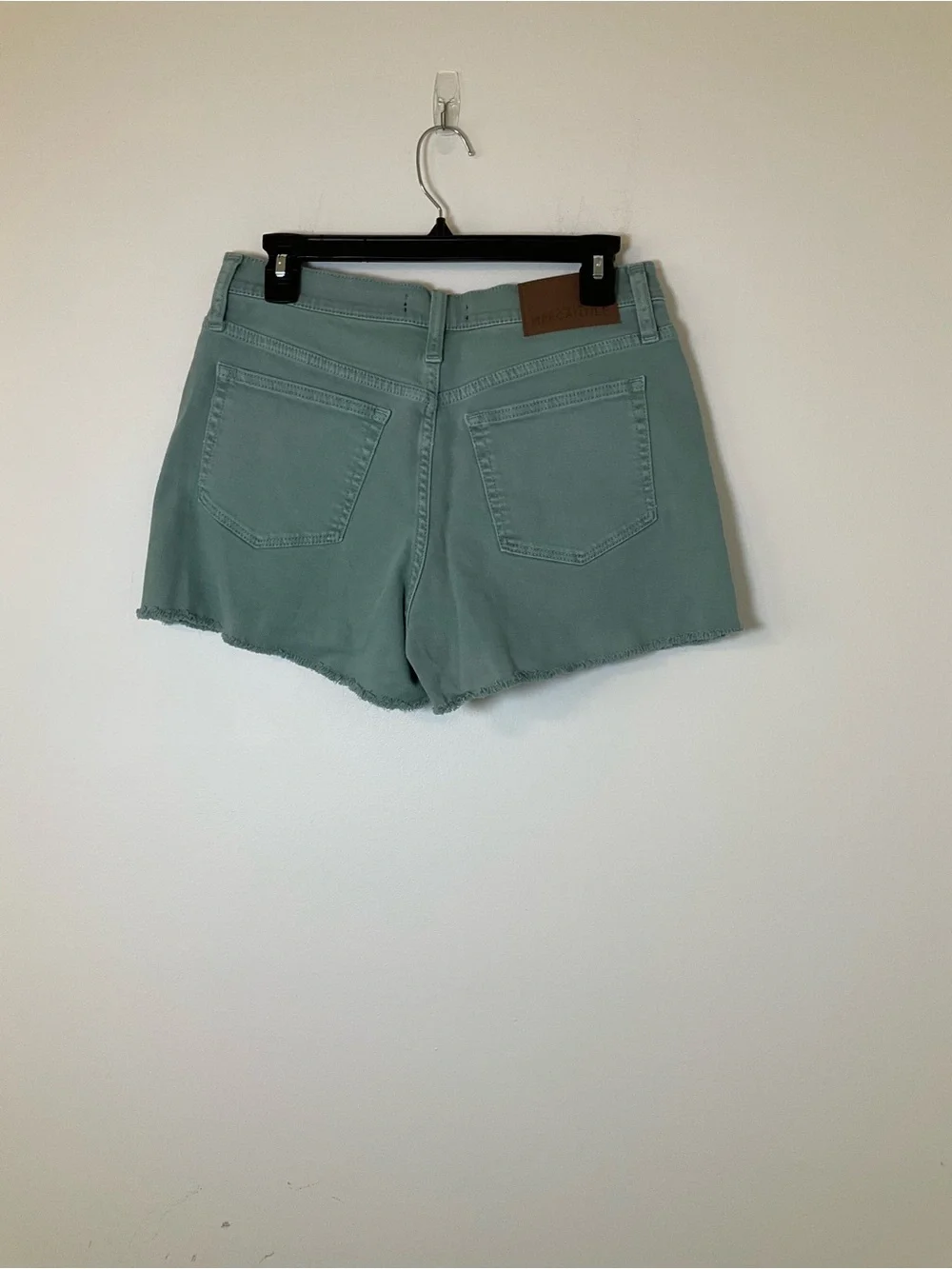 J.Crew Mercantile Green Frayed Hem Denim Shorts Size 28
